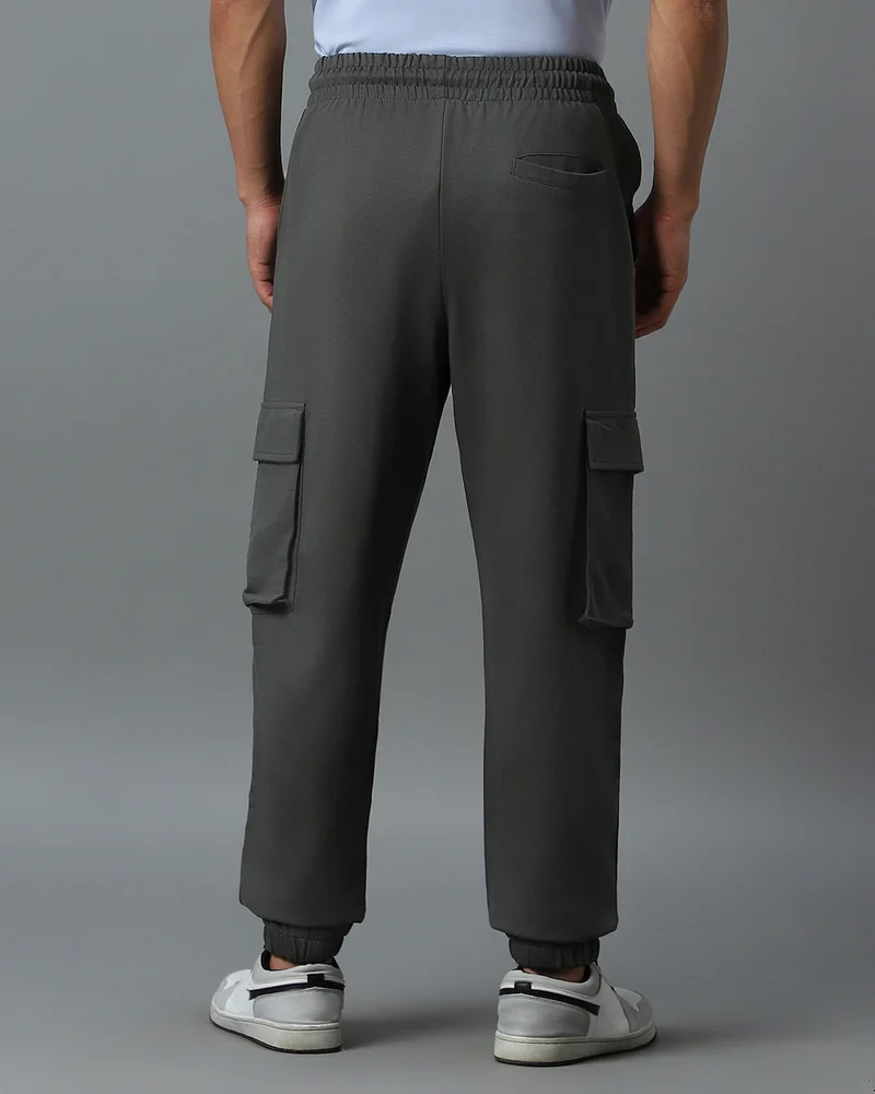 bewakoof  Men's Grey Oversized Cargo Warm Joggers for Men | Best Price UAE